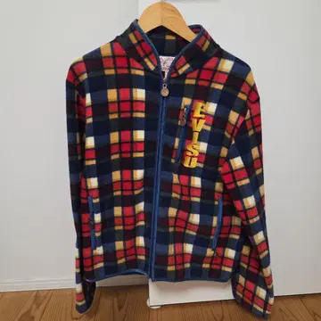 플리스 자켓 40 사이즈 체크 무늬