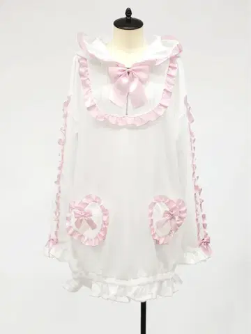 Amavel 프릴 후드티 원피스 핑크