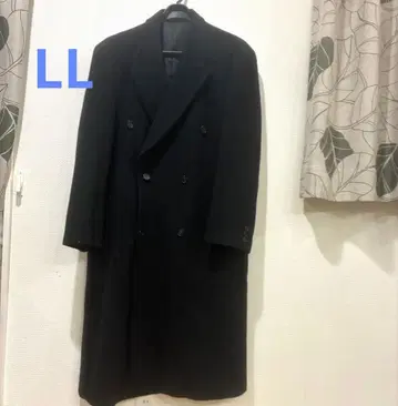 울 더블 브레스트 피코트 블랙