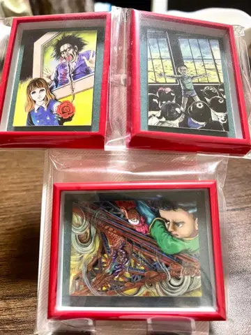 우메즈 카즈오 대미술전 회장 한정판 아트 프레임 3점 세트