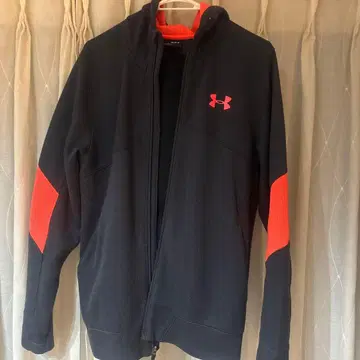 언더아머 풀 집업 후드티 그레이/오렌지