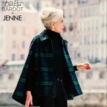 JENNE BB. 콜라보 체크 무늬 케이프 코트 완판템 L