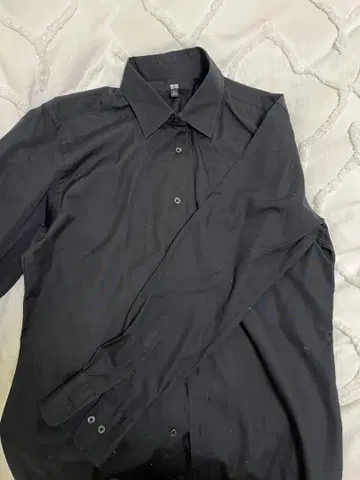 블랙 코튼 와이셔츠 L