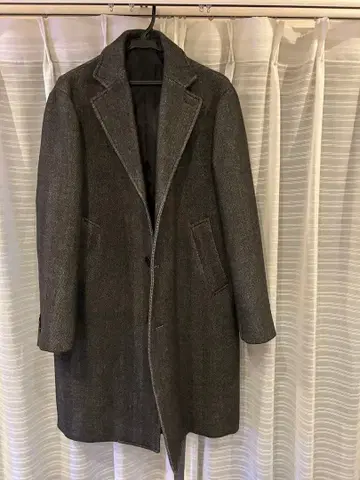 그레이 체스터 코트 울 혼방