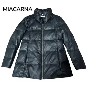 새상품급 MIACARNA 가죽 다운 자켓 블랙 두툼 11 NICHIWA