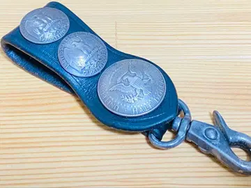 FUNNY 3 네이비 가죽 키링