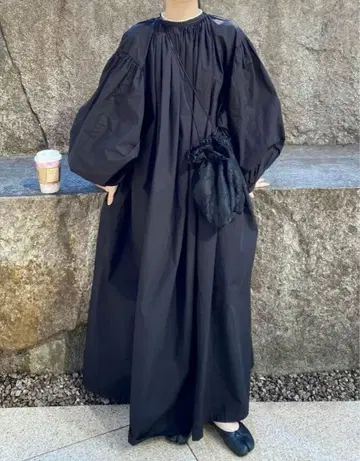 perna 볼륨 셔츠 원피스 Lsize 블랙