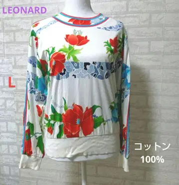LEONARD 꽃무늬 프린트 긴팔 상의 코튼 100%