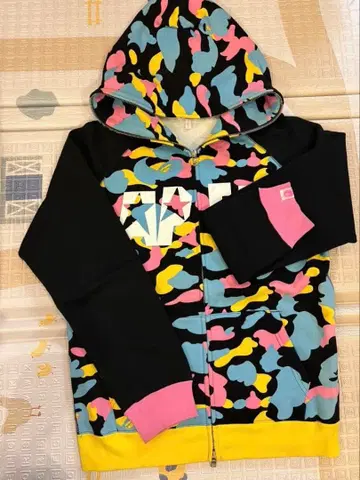 AAPE 컬러풀 카모플라쥬 후드티 tall 사이즈