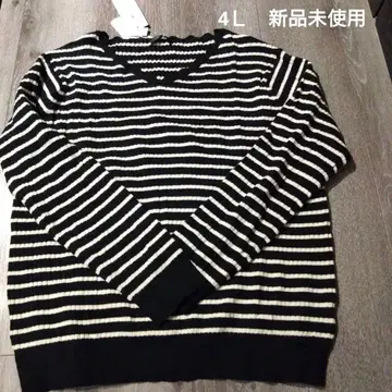 스트라이프 니트 스웨터 4L 사이즈