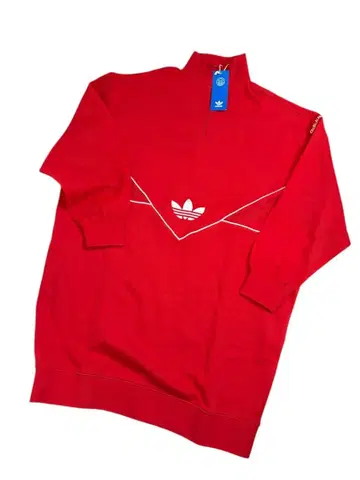 [adidas] 미사용 S 빨간색 튜닉 트레이닝복 소매 시스루