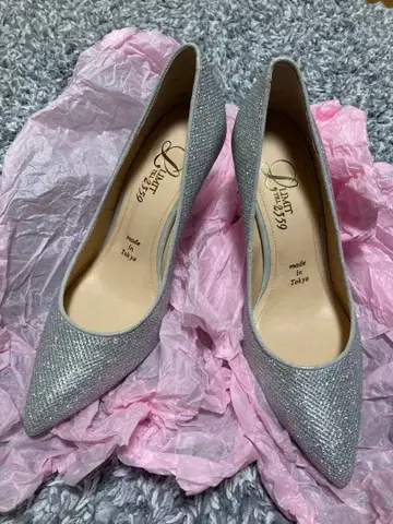 실버 글리터 하이힐 22.5cm