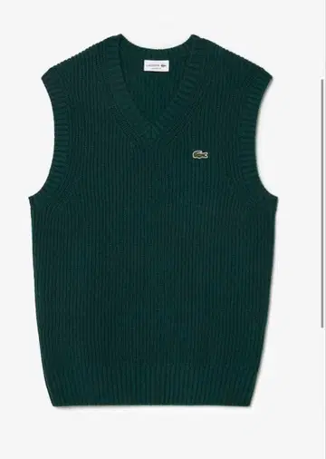 라코스테 울 100% 베스트 니트 그린 악어 자수 새상품급