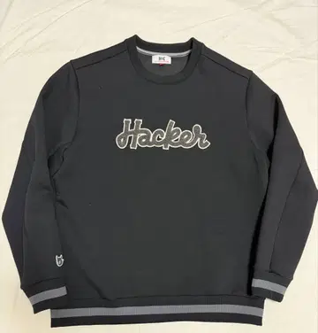 WAAC 와 골프 레터링 맨투맨 블랙 남성용 3 사이즈