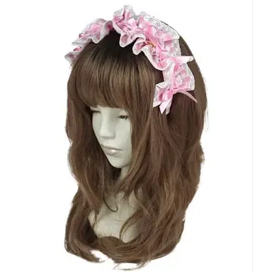 Heart Cafe 머리띠 핑크 깅엄 체크