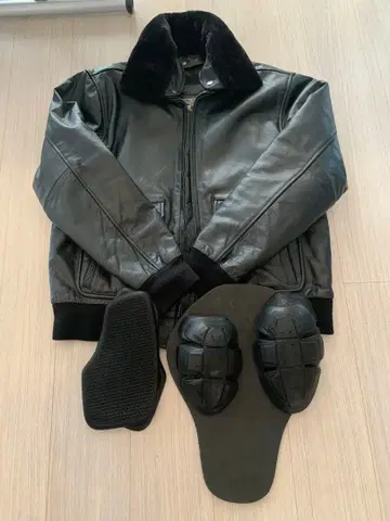 DEGNER 퍼 옷깃 가죽 자켓 소가죽