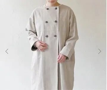 시삼 공방 트윌 노카라 코트 샌드 베이지 프리 사이즈