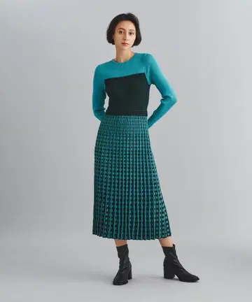 그레이스 콘티넨탈 바이컬러 뷔스티에 니트 원피스