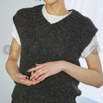 TODAYFUL Mottle Yarn Knit Vest 다크 그레이