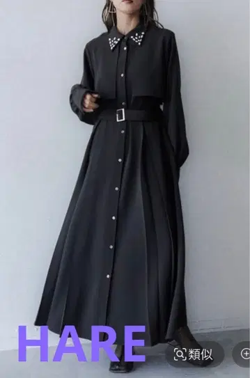 미사용 새상품 택 포함 HARE 하레 비쥬 디자인 원피스 블랙