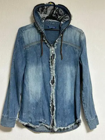 초레어 semantic design 빈티지 가공 W 지퍼 데님 셔츠