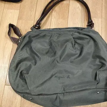 그레이 나일론 보스턴 백