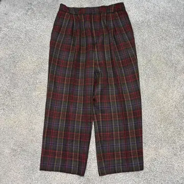 타탄 체크 슬랙스 y2k 울 와이드 스트레이트 L 상당