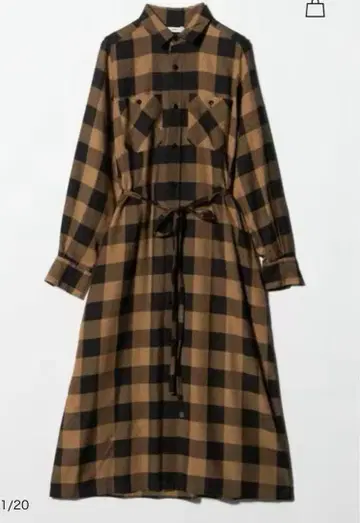 HYKE 체크 무늬 셔츠 원피스