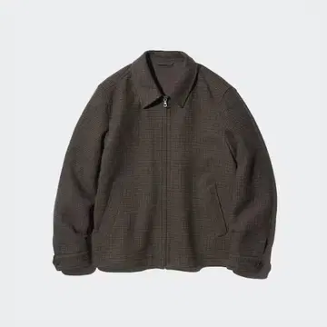 유니클로 싱글 컬러 숏 블루종 (브라운, M 사이즈)