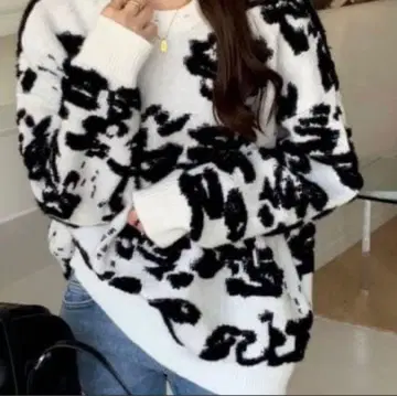 입체 보아 도킹 리브 니트 풀오버