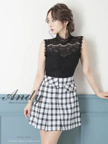 앤디 체크 무늬 드레스