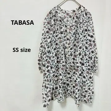 TABASA 타바사 꽃무늬 튜닉 블라우스 SS 노카라 스키퍼