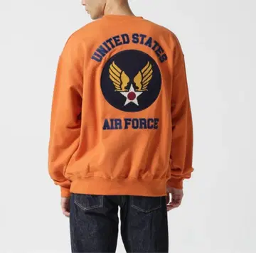 AVIREX 아비렉스 상의 맨투맨 트레이닝복 오렌지 L