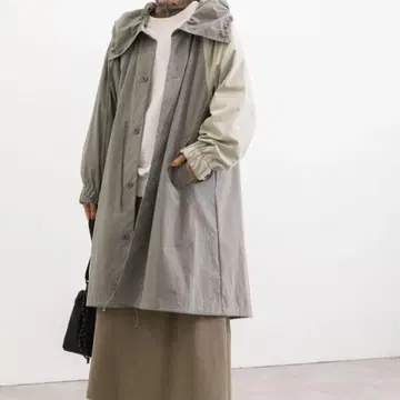POU DOU DOU 코튼 나일론 모즈 코트 그레이