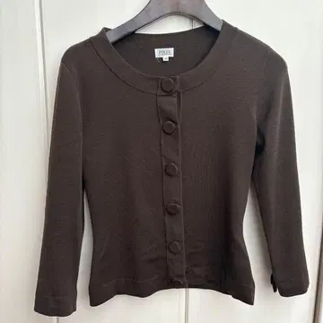 FOXEY 브라운 긴팔 가디건 38