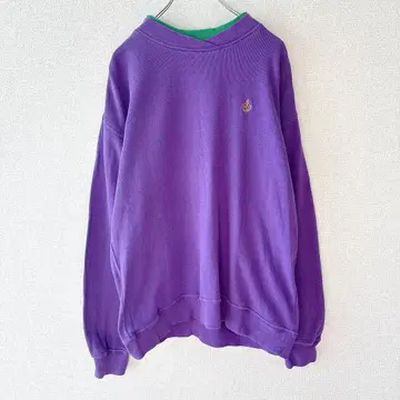 미국 빈티지 의류 90s 원포인트 자수 로고 레트로 왕관 보라색 퍼플