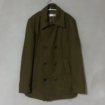 카키 울 코트 P 코트 피 코트