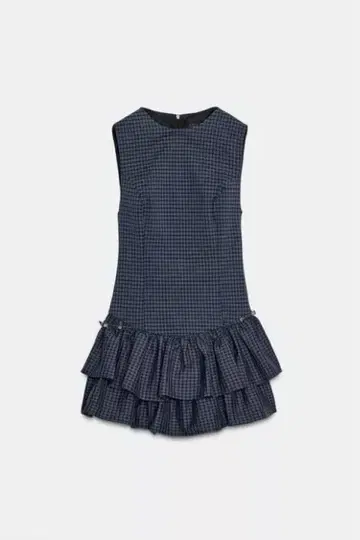 ZARA 자라 프릴 체크 무늬 숏 원피스