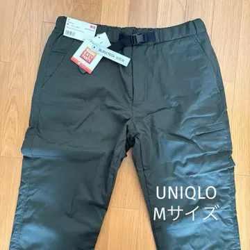 [택 포함 UNIQLO] 블록 테크 웜 이지 팬츠 M 다크 그린