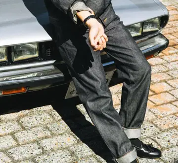 다크 데님 스트레이트 팬츠