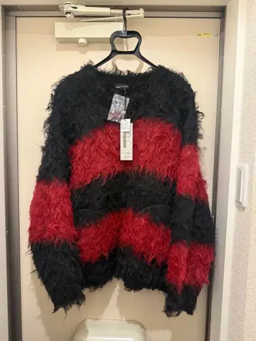 LADMUSICIAN SHAGGY BORDER KNIT PULLOVER