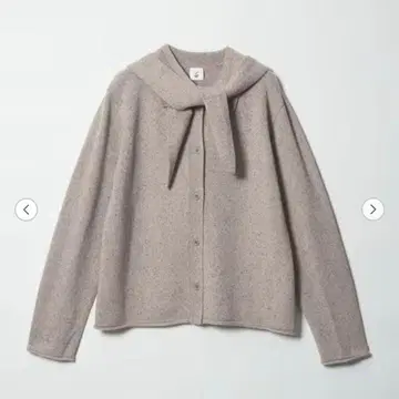 새상품 6(ROKU) 울 후드 니트 가디건 라이트 그레이