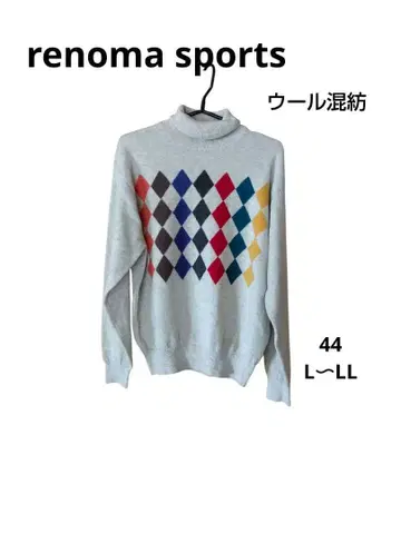 renoma 아가일 무늬 터틀넥 스웨터