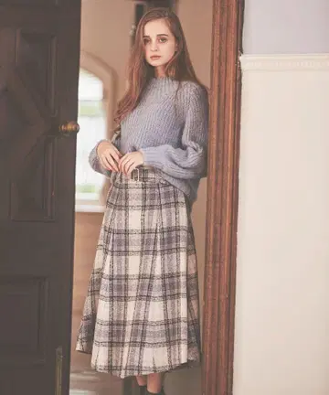 [ 새상품급 ] Noela* 체크 트위드 머메이드 스커트