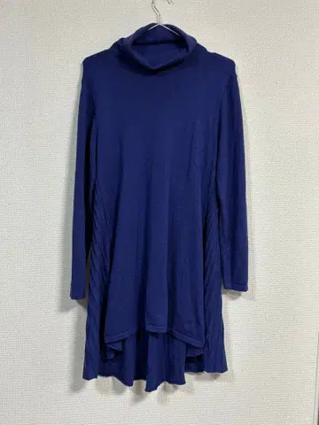 Otto Collection 터틀넥 플리츠 튜닉 블루 L