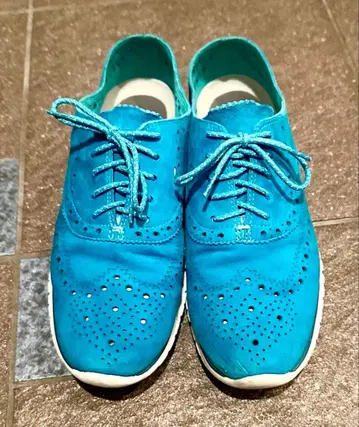 콜한 제로그라운드 파란 스웨이드 윙팁