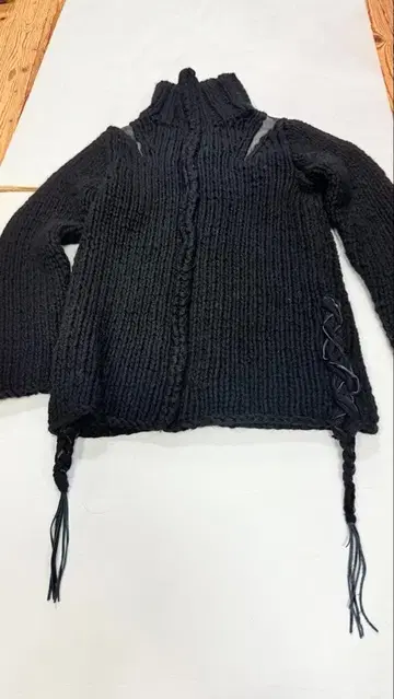 진품 파가센 가죽 믹스 니트 사이즈 2