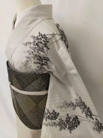 새상품급 순수 실크 이중 기모노 총 자수 지 창작 호몬기