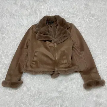 마블 왈츠 페이크 무스탕 라이더 자켓 숏 기장 스웨이드