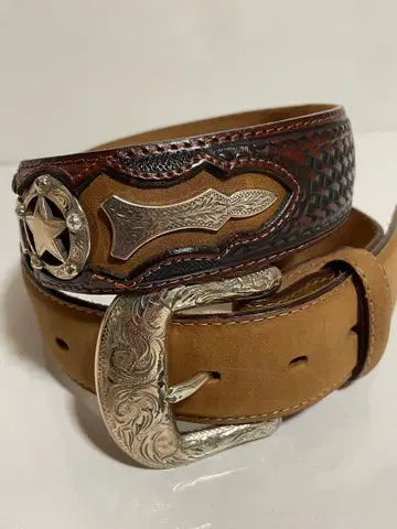 justin 웨스턴 가죽 벨트 브라운 새상품급